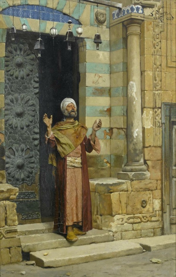 At the door of the mosque by Ludwig Deutsch
